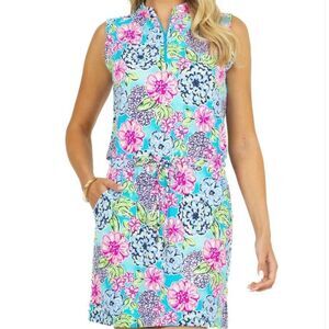 IBKUL Larisa Turquoise Sleeveless Drawstring Golf Dress Women’s XL